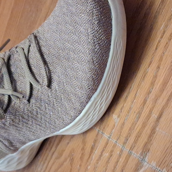 You By Skechers Women's Knit Lace-Up Slip-On Sneakers in Sparkly Taupe and White - Picture 2 of 16